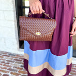 Harper Woven Crossbody Bag - Chocolate-130 ACCESSORIES-Moda Luxe-July & June Women's Fashion Boutique Located in San Antonio, Texas
