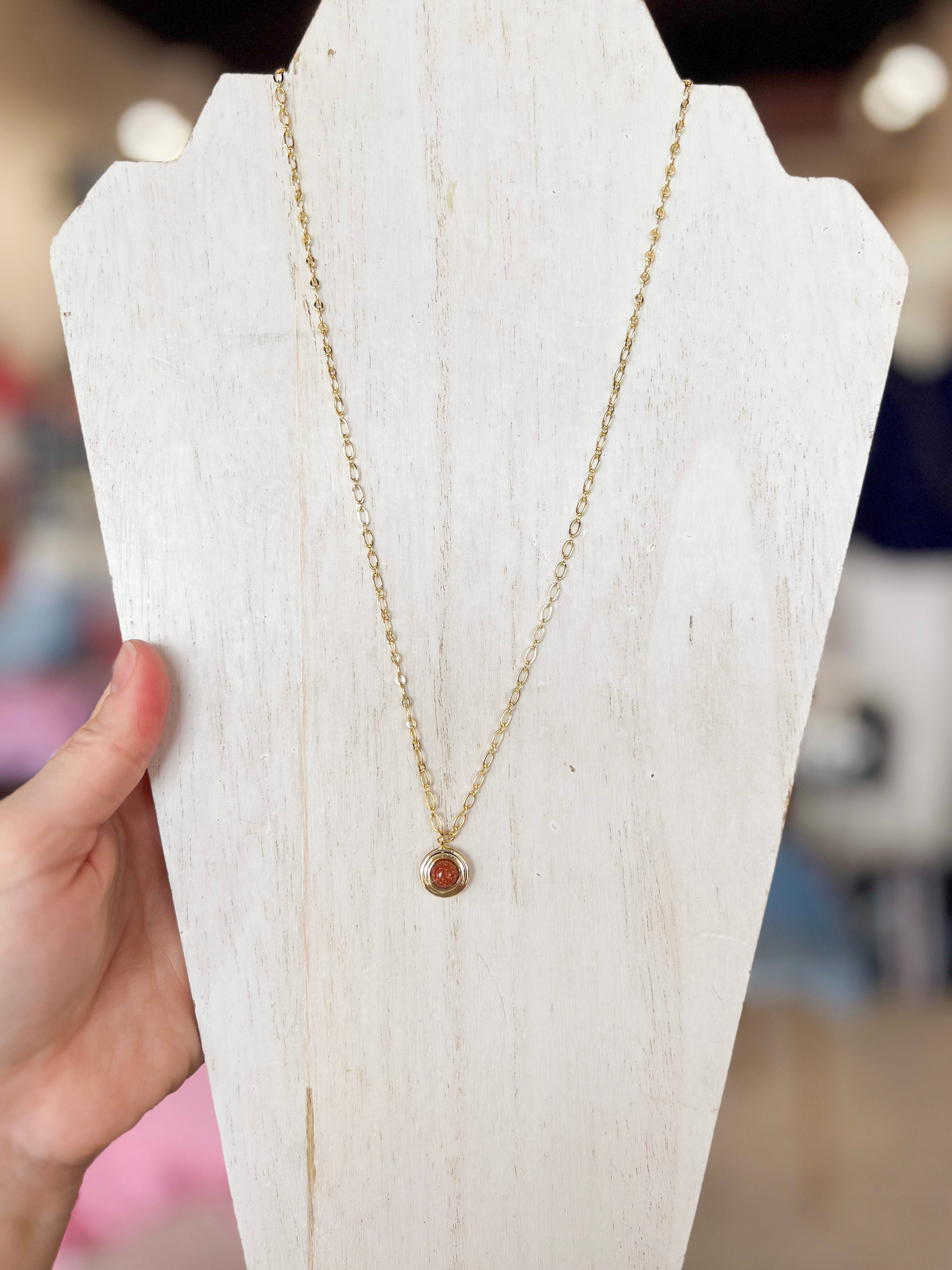 Natalie Wood- Strata Pendant Necklace - Sandstone-110 Jewelry & Hair-Natalie Wood-July & June Women's Fashion Boutique Located in San Antonio, Texas