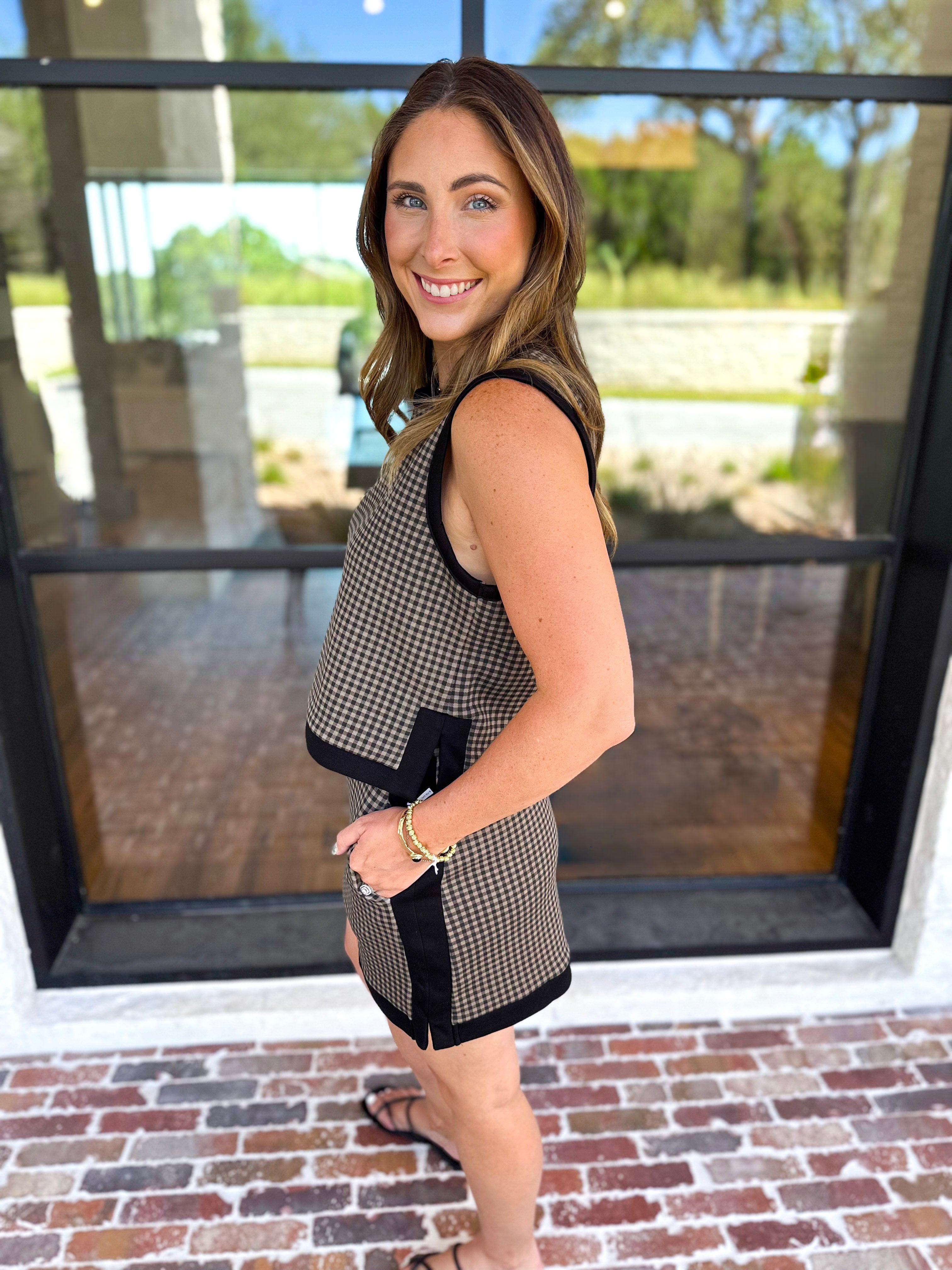 Weekend Vibes Gingham Set - Black-300 Athleisure/Lounge-ENTRO-July & June Women's Fashion Boutique Located in San Antonio, Texas