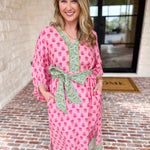 Pink Blooms Midi Dress-500 Midi-ENTRO-July & June Women's Fashion Boutique Located in San Antonio, Texas