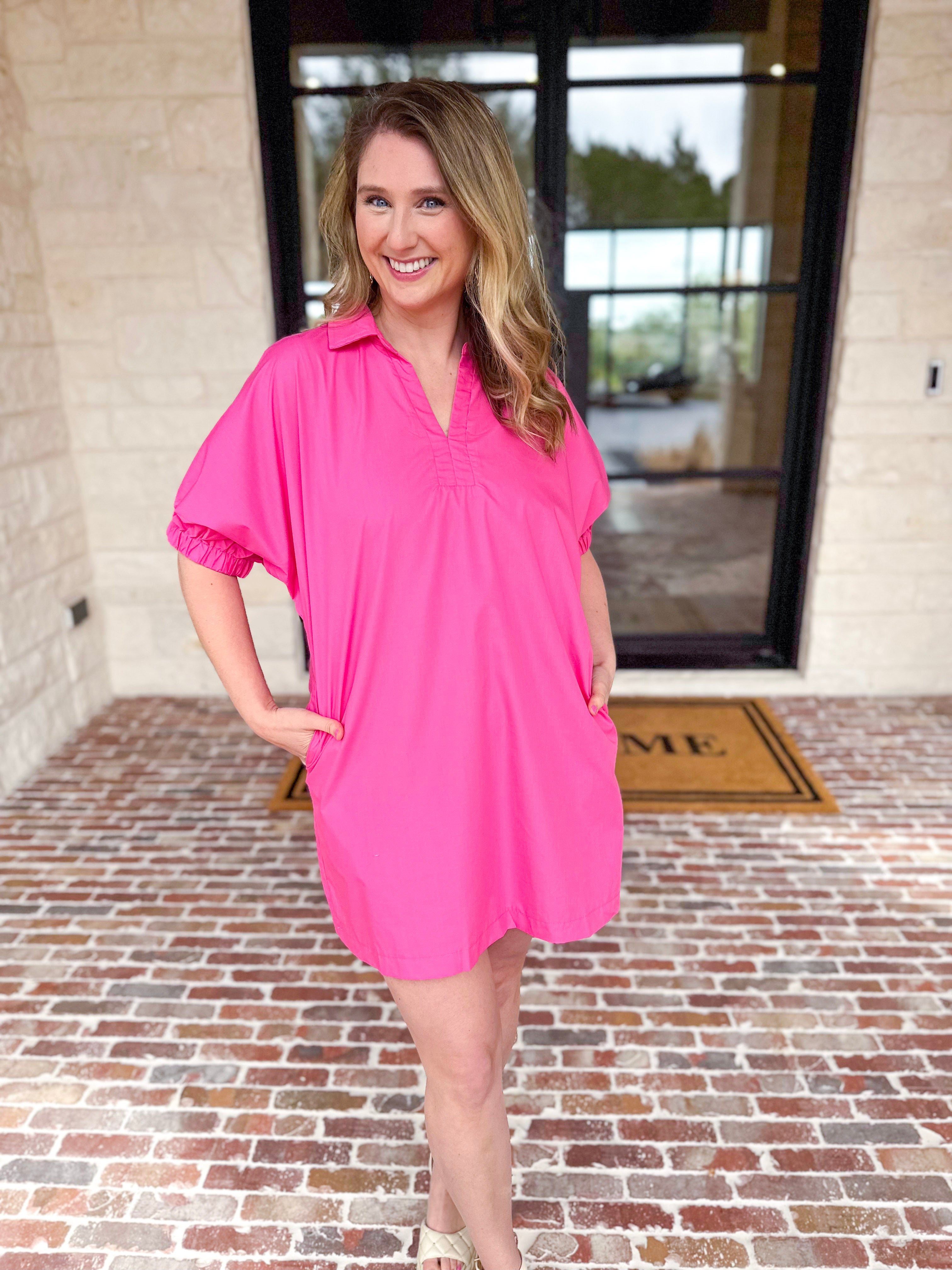 The Polished Mini Dress - Bubblegum Pink-510 Mini-ENTRO-July & June Women's Fashion Boutique Located in San Antonio, Texas