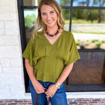 Elevated Chic Top - Martini Olive-200 Fashion Blouses-ENTRO-July & June Women's Fashion Boutique Located in San Antonio, Texas