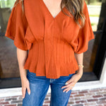 Elevated Chic Top - Clay-200 Fashion Blouses-ENTRO-July & June Women's Fashion Boutique Located in San Antonio, Texas