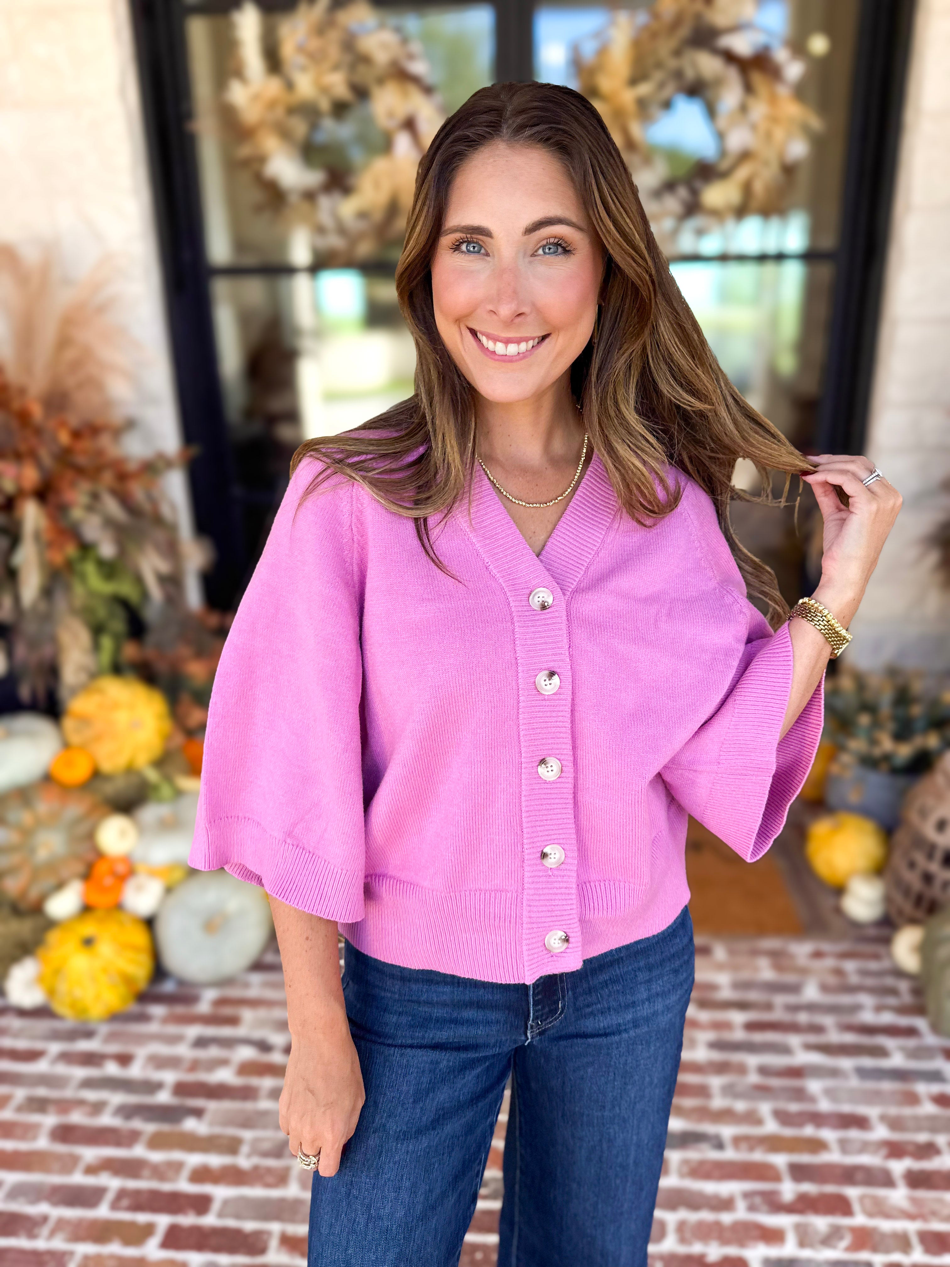 Comfy Oversized Cardigan Top - Pink-230 Sweaters/Cardis-FATE-July & June Women's Fashion Boutique Located in San Antonio, Texas