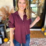 Liverpool - Good Feeling Button Down Top-200 Fashion Blouses-LIVERPOOL JEANS COMPANY-July & June Women's Fashion Boutique Located in San Antonio, Texas
