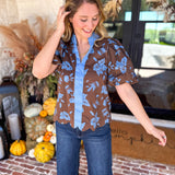 Timeless Blooms Blouse-200 Fashion Blouses-ENTRO-July & June Women's Fashion Boutique Located in San Antonio, Texas