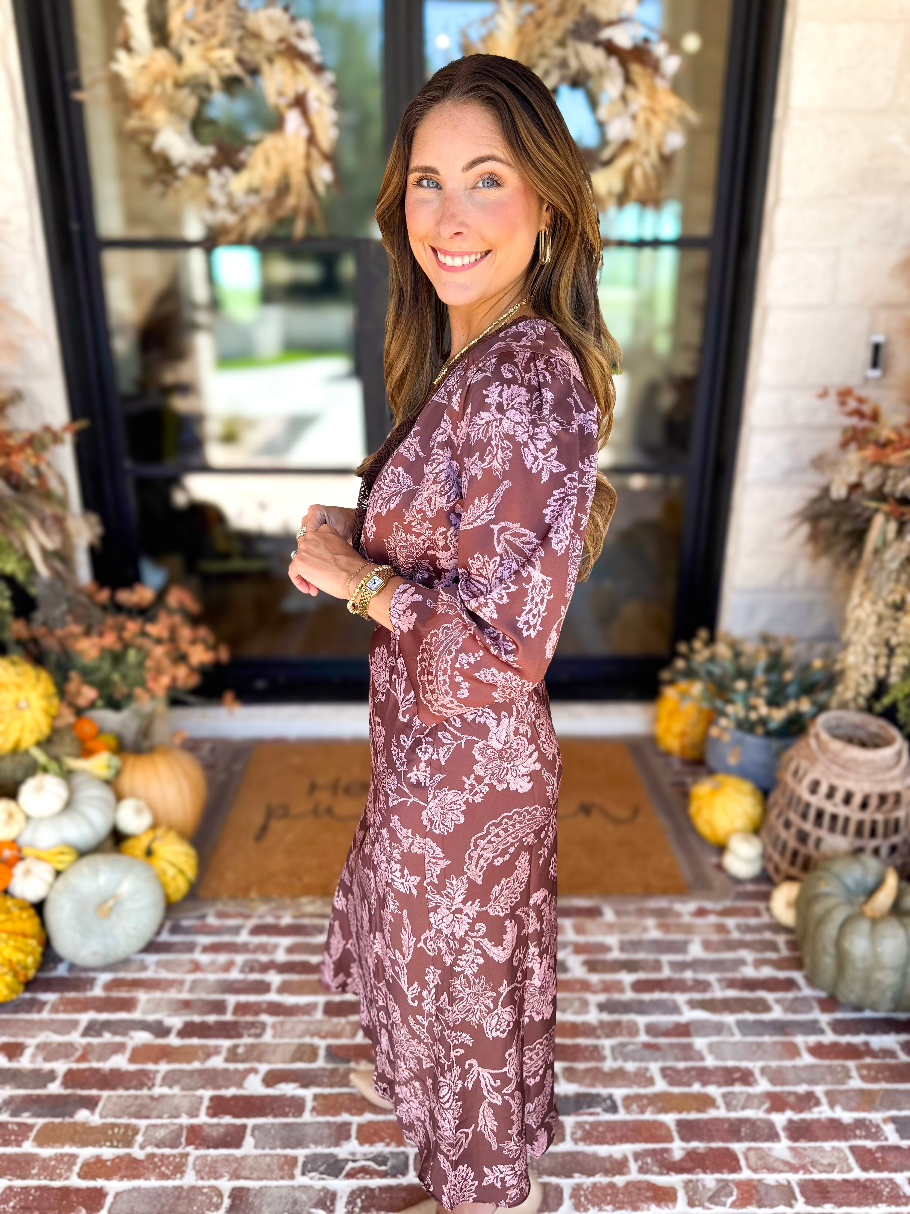 Current Air - Blushing Florals Wrap Blouse-200 Fashion Blouses-CURRENT AIR CLOTHING-July & June Women's Fashion Boutique Located in San Antonio, Texas