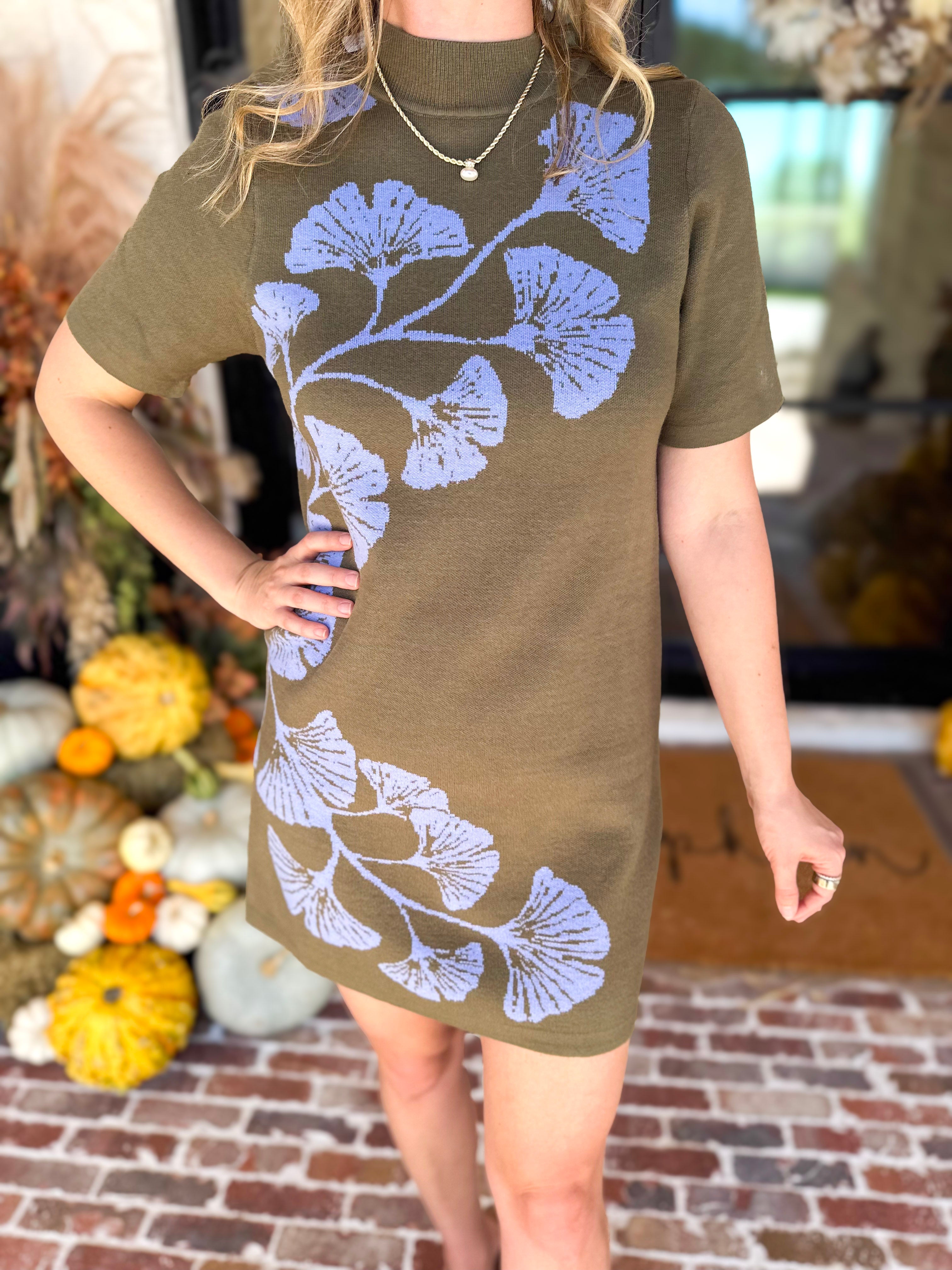 Bold Floral Knit Mini Dress-510 Mini-ENTRO-July & June Women's Fashion Boutique Located in San Antonio, Texas