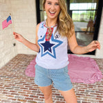 Flannel Patchwork Star Knit Top-230 Sweaters/Cardis-FATE-July & June Women's Fashion Boutique Located in San Antonio, Texas