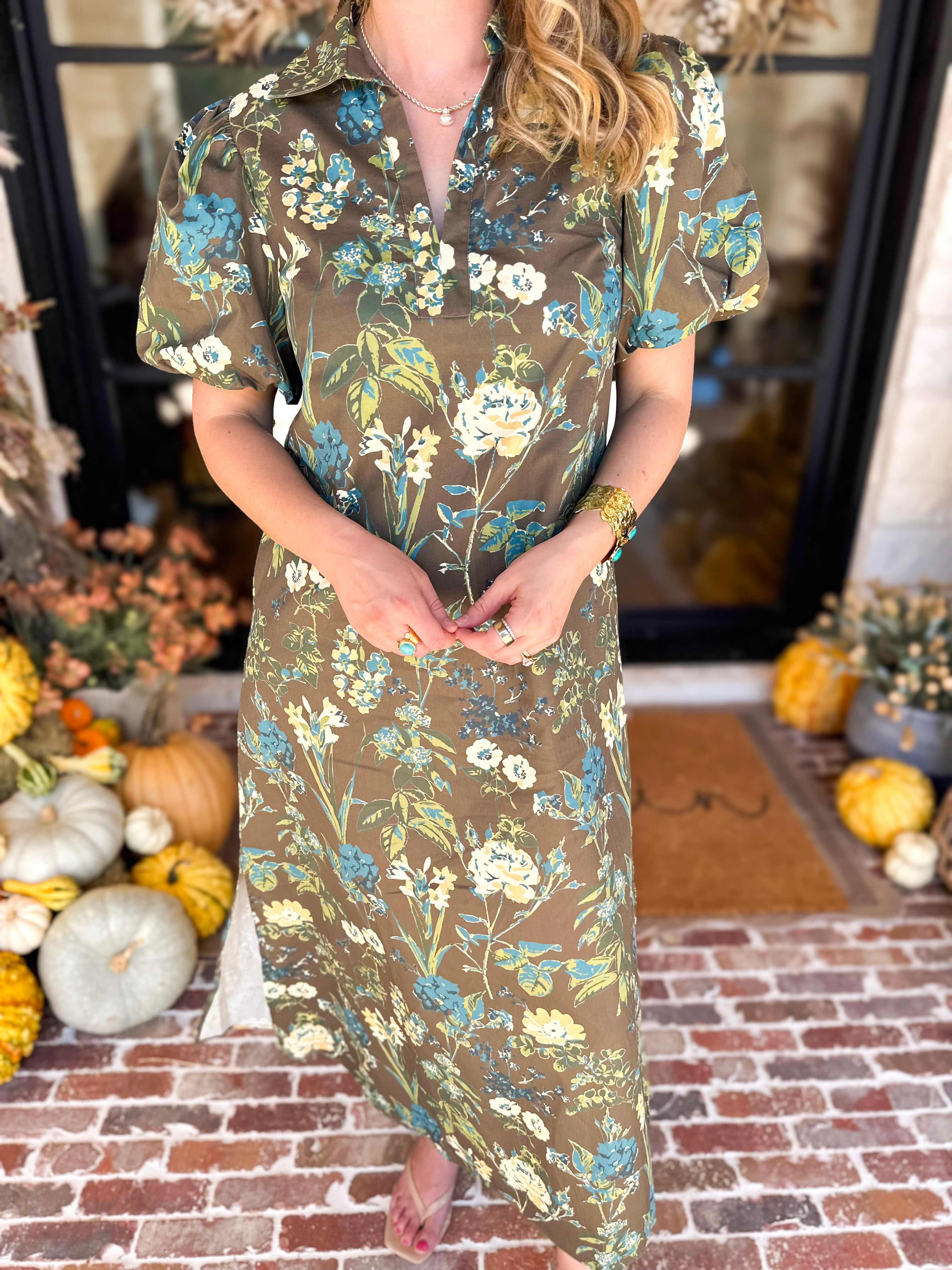 Fresh Take Floral Midi Dress-500 Midi-TCEC-July & June Women's Fashion Boutique Located in San Antonio, Texas