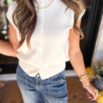 PINK FRIDAY DOORBUSTERS - Short Sleeve Cardigan - Ivory - ONLINE - FINAL SALE-PINK FRIDAY DOORBUSTERS-BLU PEPPER-July & June Women's Fashion Boutique Located in San Antonio, Texas