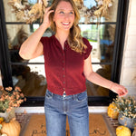 PINK FRIDAY DOORBUSTERS - Short Sleeve Cardigan - Maroon - ONLINE - FINAL SALE-PINK FRIDAY DOORBUSTERS-BLU PEPPER-July & June Women's Fashion Boutique Located in San Antonio, Texas