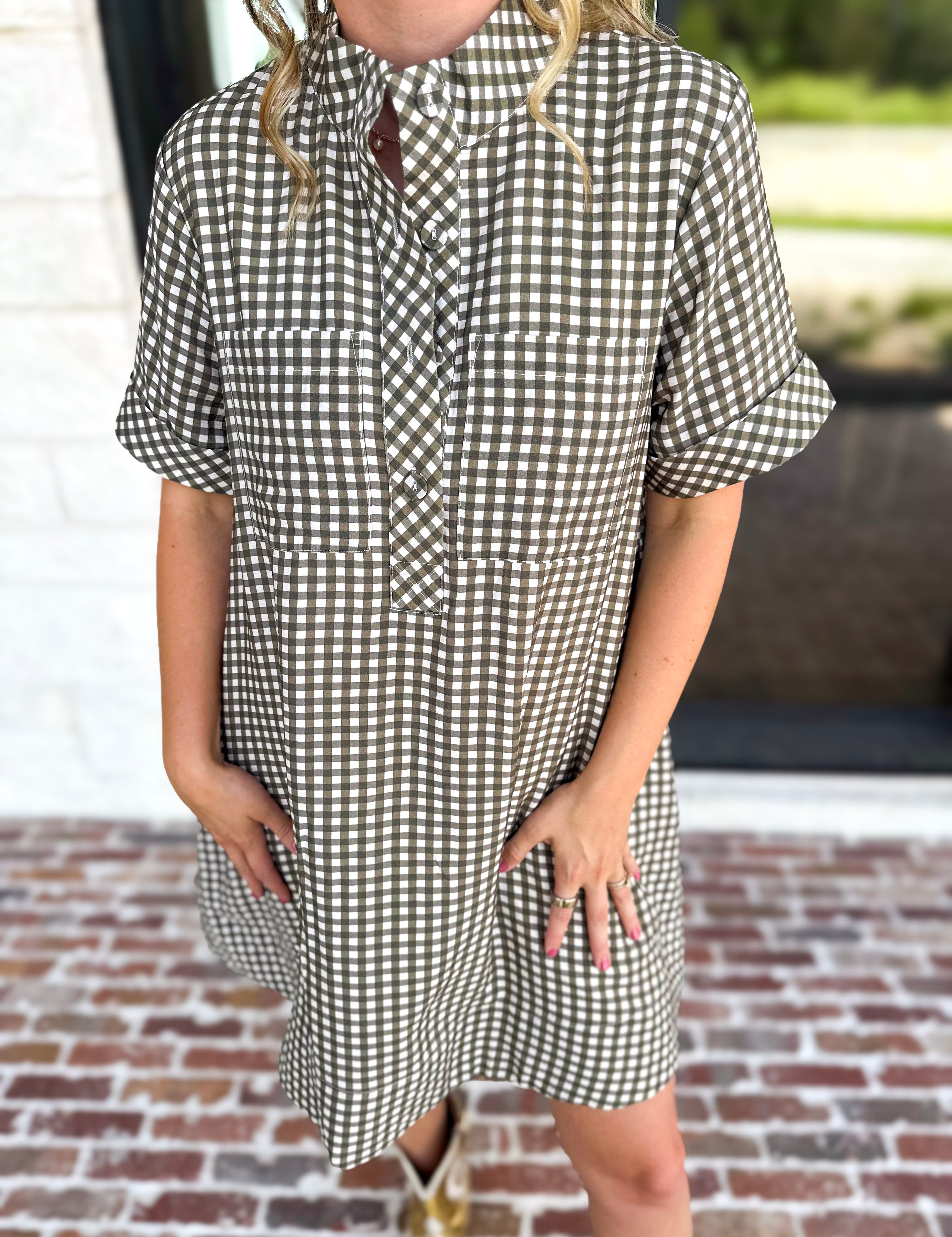 Fall Transition Mini Dress - Olive-510 Mini-ENTRO-July & June Women's Fashion Boutique Located in San Antonio, Texas