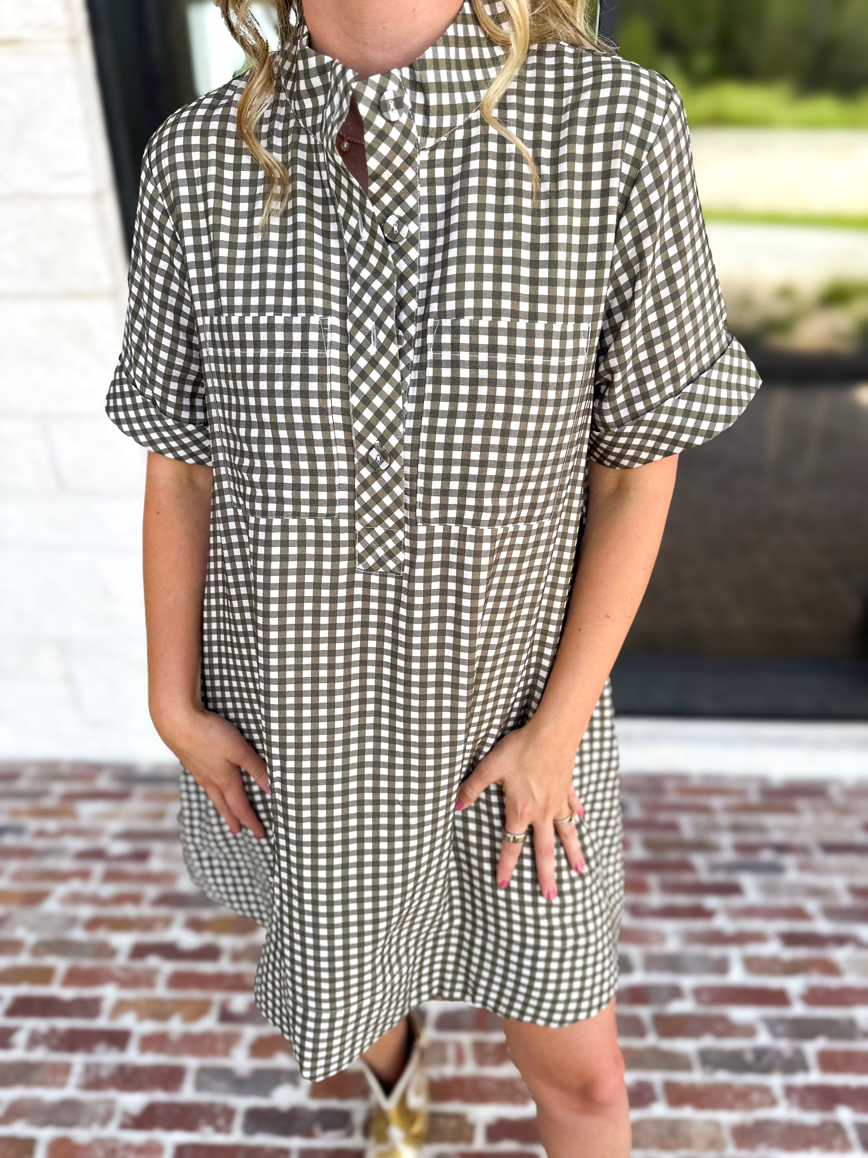 Fall Transition Mini Dress - Olive-510 Mini-ENTRO-July & June Women's Fashion Boutique Located in San Antonio, Texas