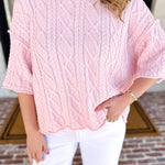 The Bailee Sweater Top - Pink-230 Sweaters/Cardis-RAE MODE-July & June Women's Fashion Boutique Located in San Antonio, Texas