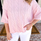 The Bailee Sweater Top - Pink-230 Sweaters/Cardis-RAE MODE-July & June Women's Fashion Boutique Located in San Antonio, Texas