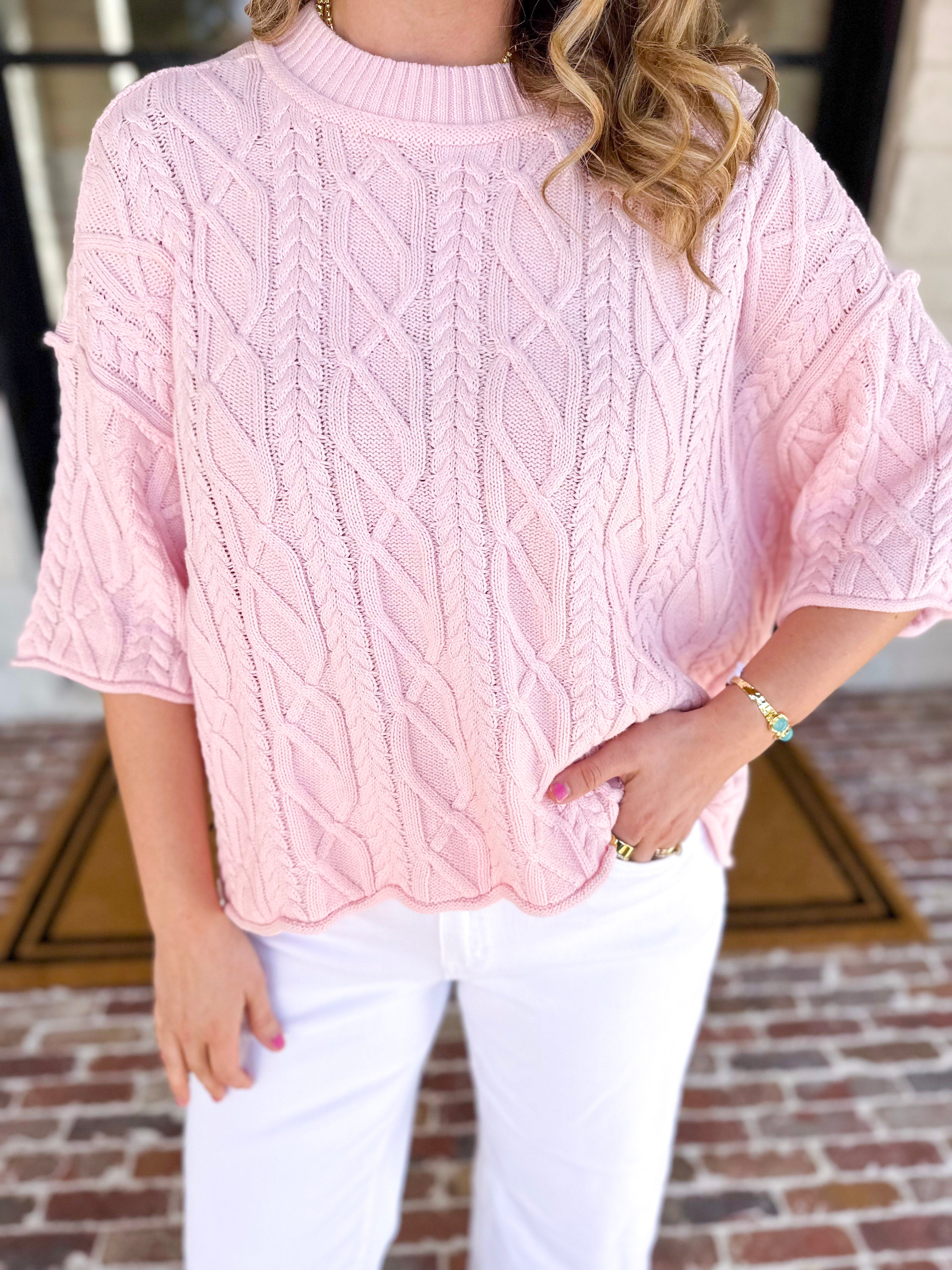 The Bailee Sweater Top - Pink-230 Sweaters/Cardis-RAE MODE-July & June Women's Fashion Boutique Located in San Antonio, Texas