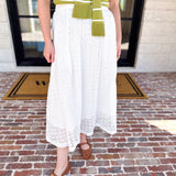 White Eyelet Midi Skirt-410 Shorts/Skirts-ENTRO-July & June Women's Fashion Boutique Located in San Antonio, Texas