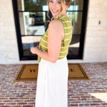 Chartreuse Knit Wrap Tank-230 Sweaters/Cardis-ENTRO-July & June Women's Fashion Boutique Located in San Antonio, Texas