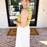 Chartreuse Knit Wrap Tank-230 Sweaters/Cardis-ENTRO-July & June Women's Fashion Boutique Located in San Antonio, Texas