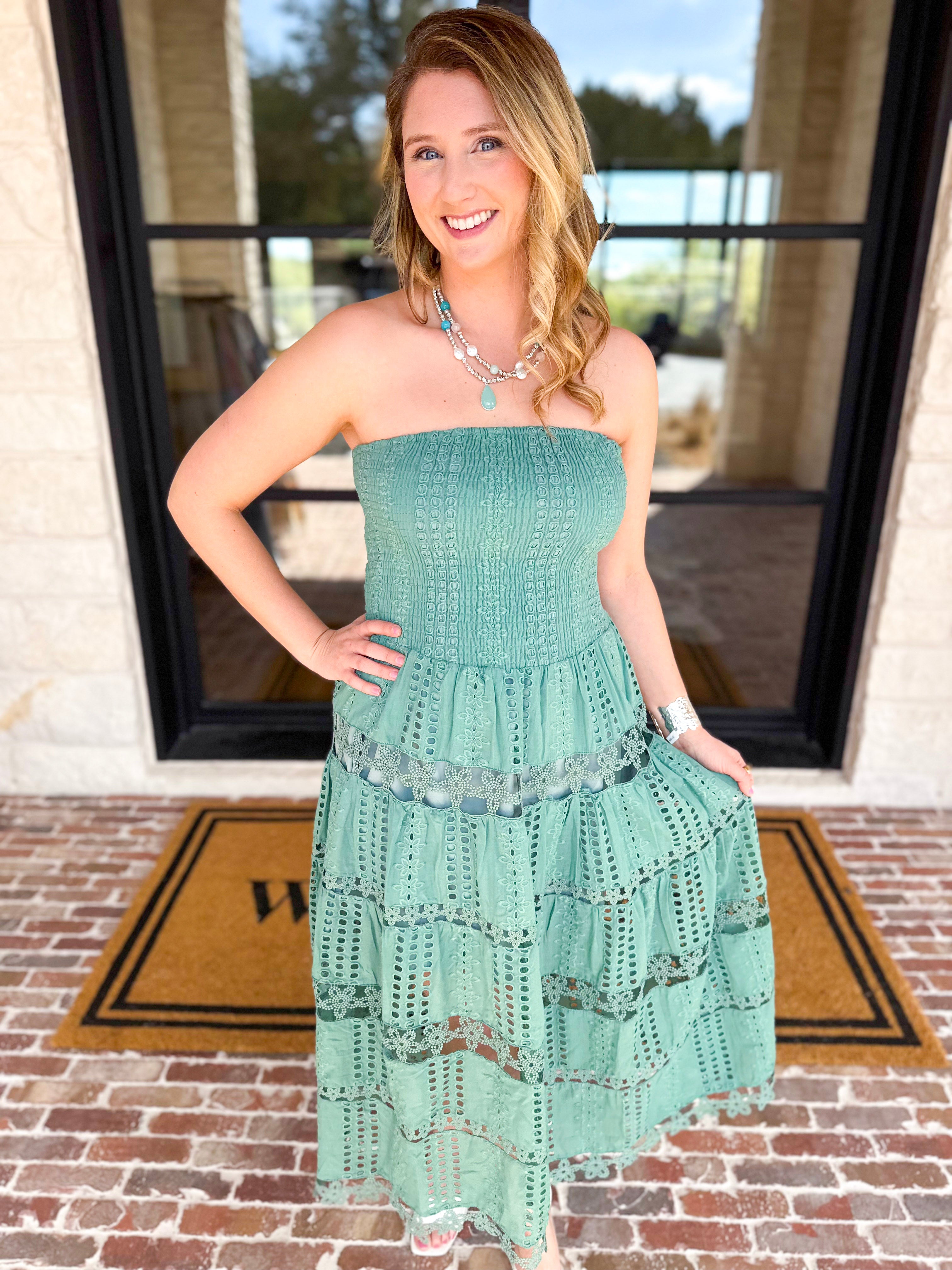 The Lexi Midi Dress - Seafoam Green-500 Midi-STRUT & BOLT-July & June Women's Fashion Boutique Located in San Antonio, Texas