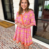 The Retro Pink Mini Dress-510 Mini-FATE-July & June Women's Fashion Boutique Located in San Antonio, Texas