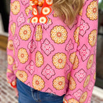 The Retro Pink Blouse-200 Fashion Blouses-FATE-July & June Women's Fashion Boutique Located in San Antonio, Texas