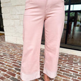 Hidden - Mid Rise Cuffed Blush Pink Jeans-400 Pants-HIDDEN JEANS-July & June Women's Fashion Boutique Located in San Antonio, Texas