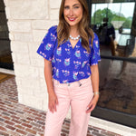 Mary Square - Blue Petal Keepsake Blouse-MARY SQUARE-July & June Women's Fashion Boutique Located in San Antonio, Texas