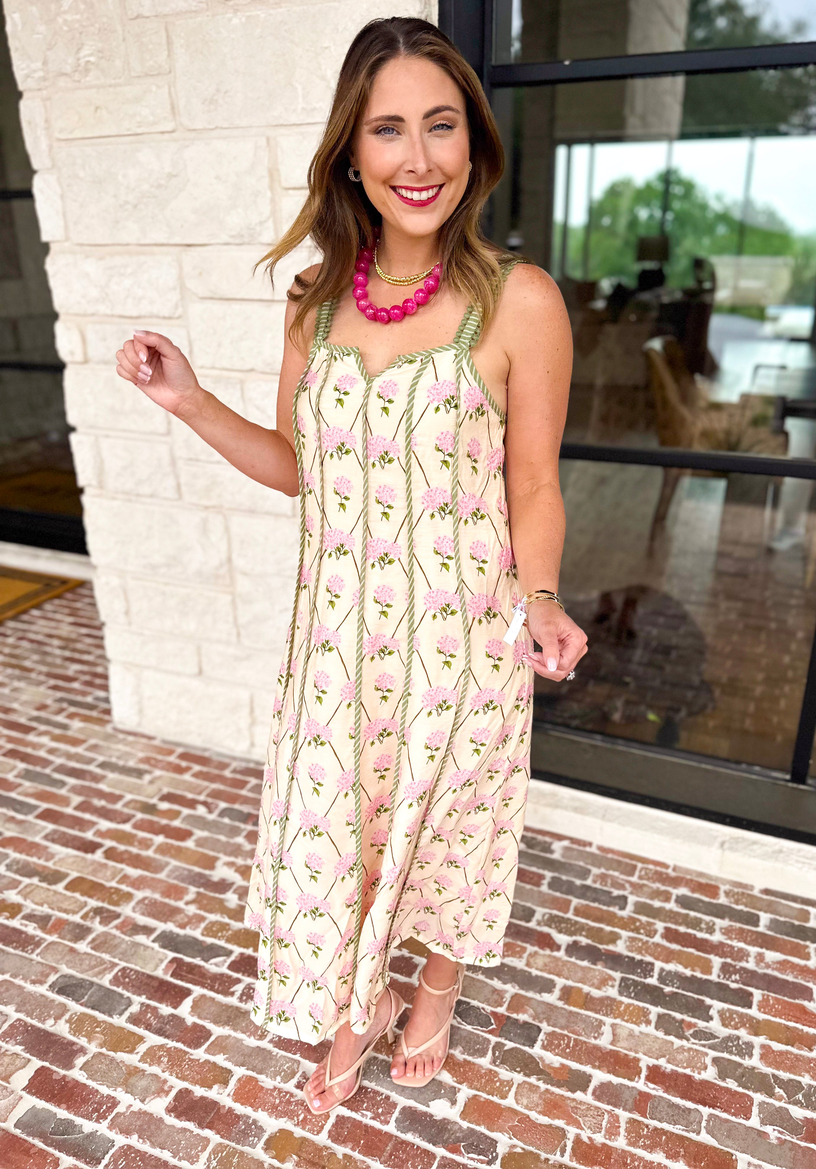 THML - Floral Fields Midi Dress-500 Midi-THML-July & June Women's Fashion Boutique Located in San Antonio, Texas