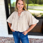 Fall Bubble Blouse-200 Fashion Blouses-ENTRO-July & June Women's Fashion Boutique Located in San Antonio, Texas