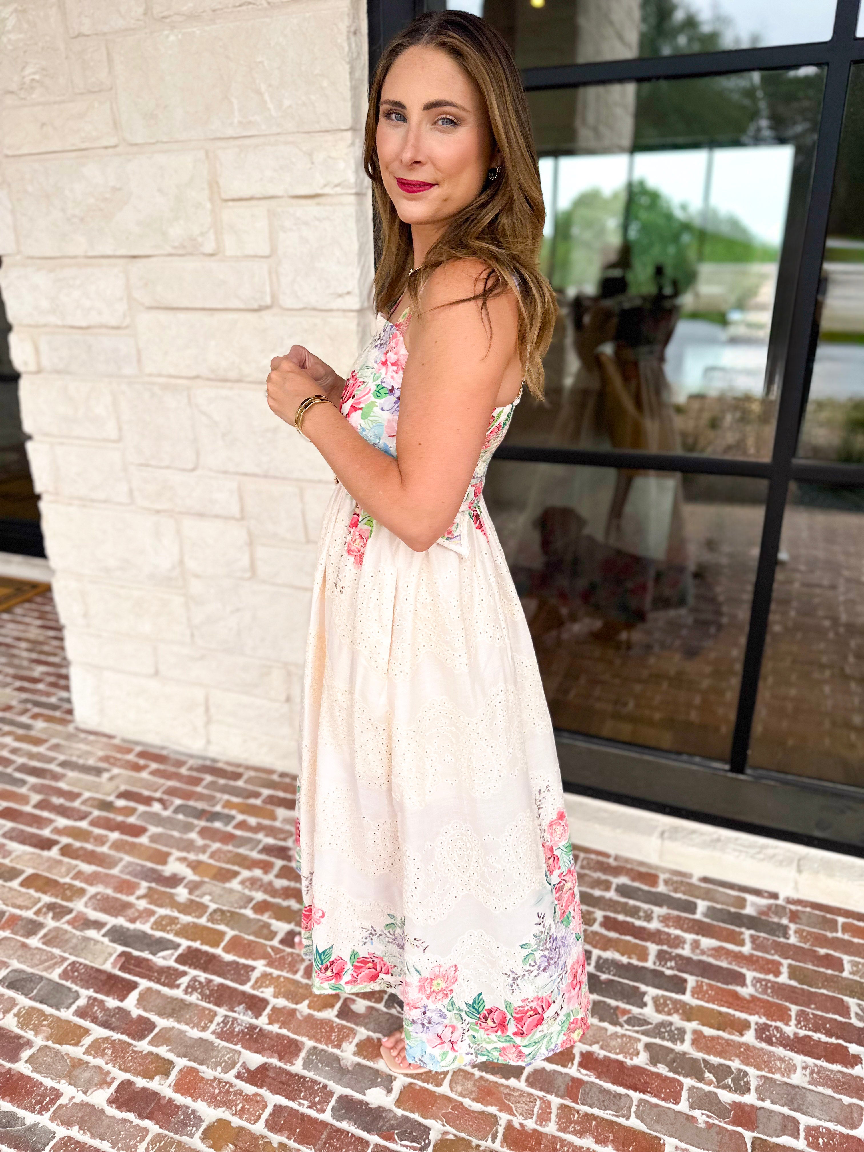 Summertime Garden Midi Dress-500 Midi-ENTRO-July & June Women's Fashion Boutique Located in San Antonio, Texas
