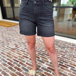 Vervet - High Rise Black Jean Shorts-410 Shorts/Skirts-VEVERT BY FLYING MONKEY-July & June Women's Fashion Boutique Located in San Antonio, Texas