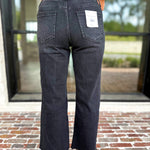 Vervet - High Rise Ankle Wide Leg Black Jeans-420 Denim-VEVERT BY FLYING MONKEY-July & June Women's Fashion Boutique Located in San Antonio, Texas