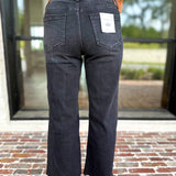 Vervet - High Rise Ankle Wide Leg Black Jeans-420 Denim-VEVERT BY FLYING MONKEY-July & June Women's Fashion Boutique Located in San Antonio, Texas