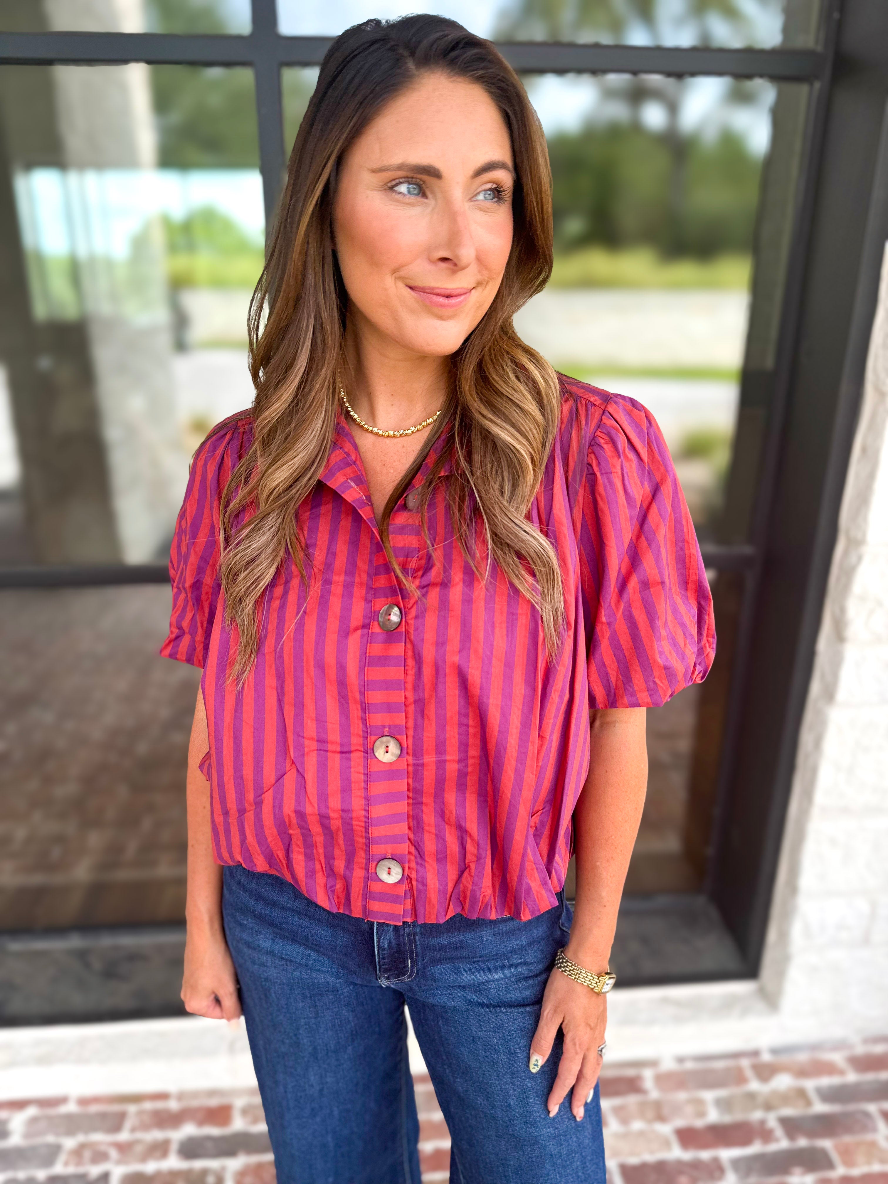 Coffee Date Blouse - Plum-200 Fashion Blouses-ENTRO-July & June Women's Fashion Boutique Located in San Antonio, Texas