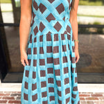 Carried Away Midi Dress - Turquoise-500 Midi-ENTRO-July & June Women's Fashion Boutique Located in San Antonio, Texas