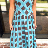 Carried Away Midi Dress - Turquoise-500 Midi-ENTRO-July & June Women's Fashion Boutique Located in San Antonio, Texas