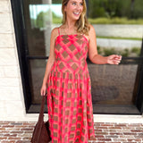 Carried Away Midi Dress - Coral-500 Midi-ENTRO-July & June Women's Fashion Boutique Located in San Antonio, Texas