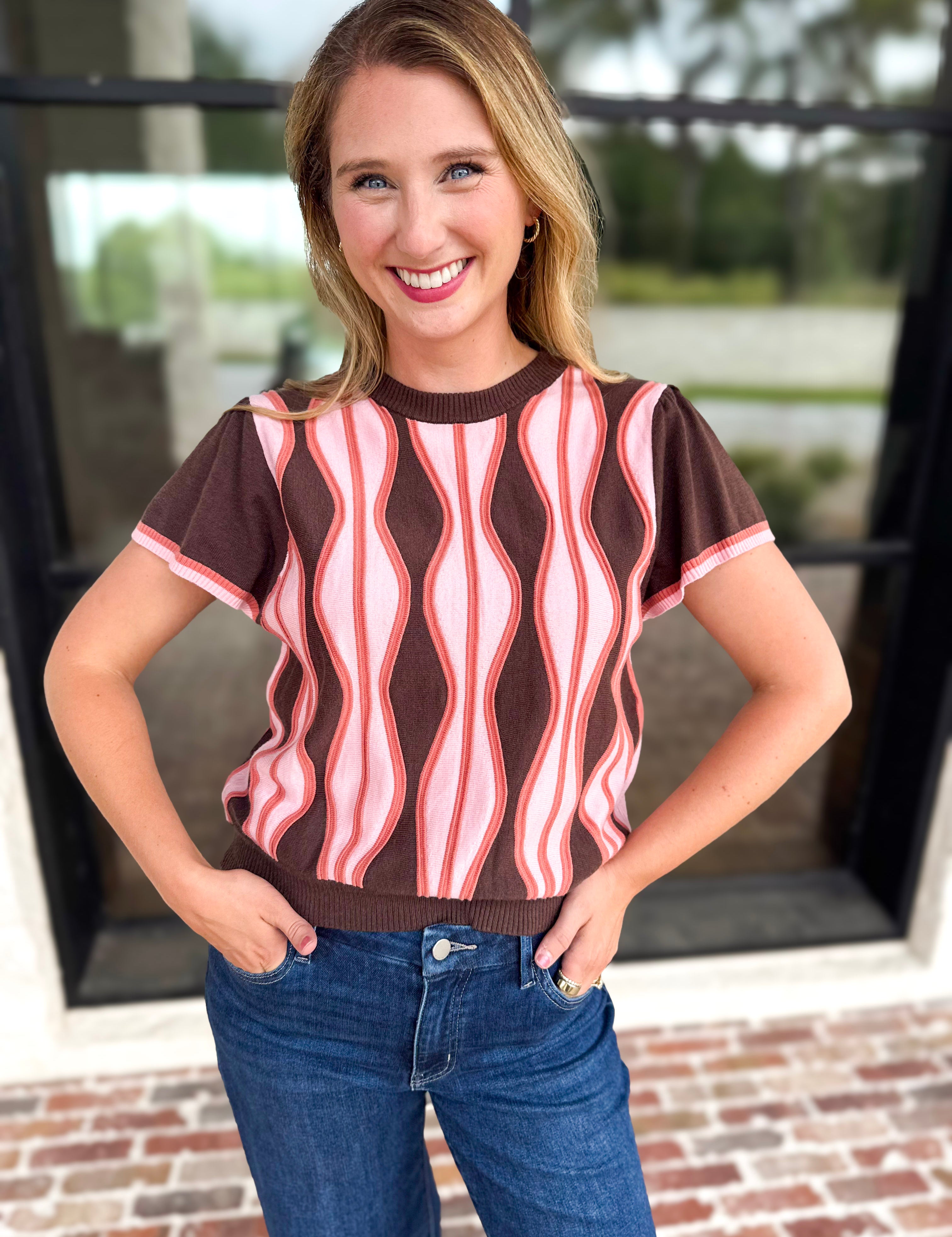 THML - The Rosewood Sweater Top-230 Sweaters/Cardis-THML-July & June Women's Fashion Boutique Located in San Antonio, Texas