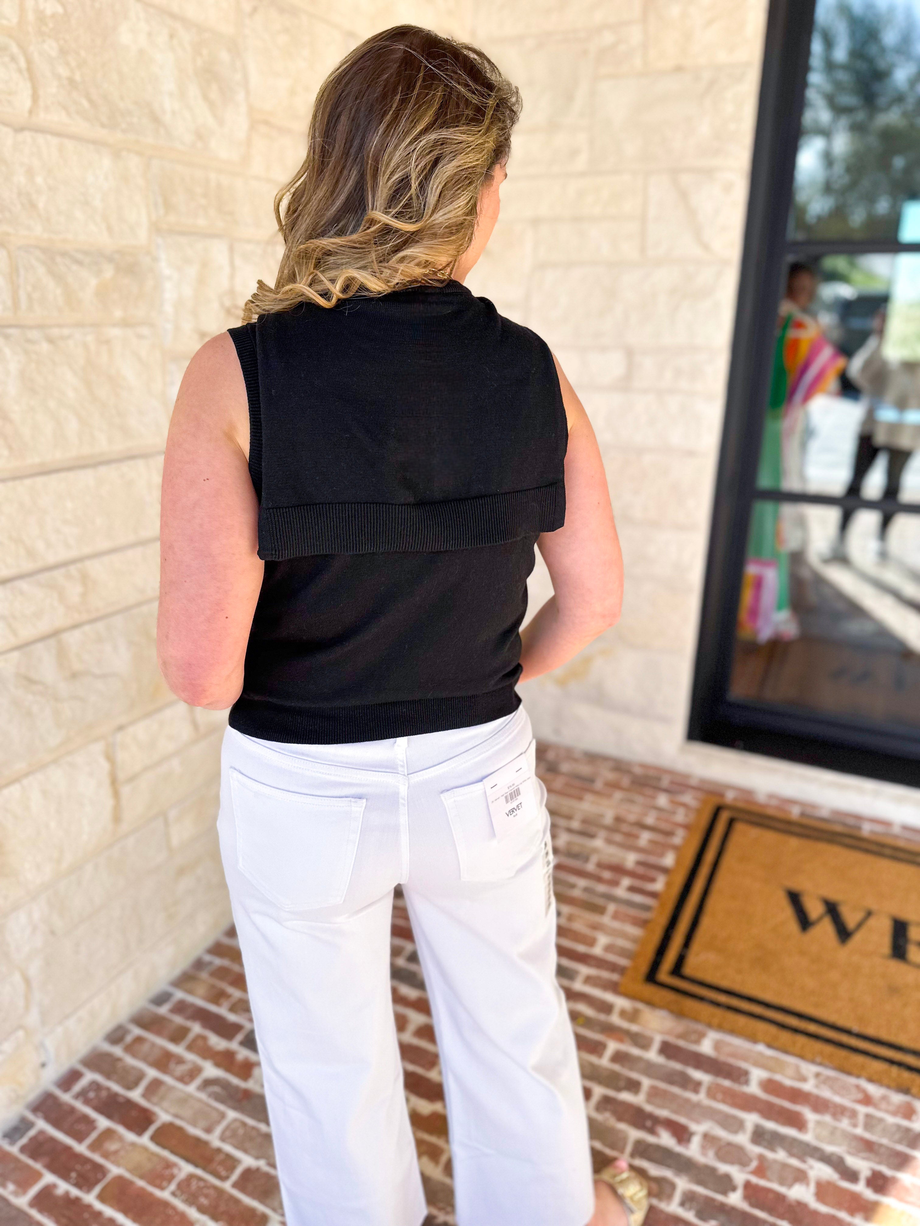 The Country Club Knit Sweater - Black-230 Sweaters/Cardis-ENTRO-July & June Women's Fashion Boutique Located in San Antonio, Texas