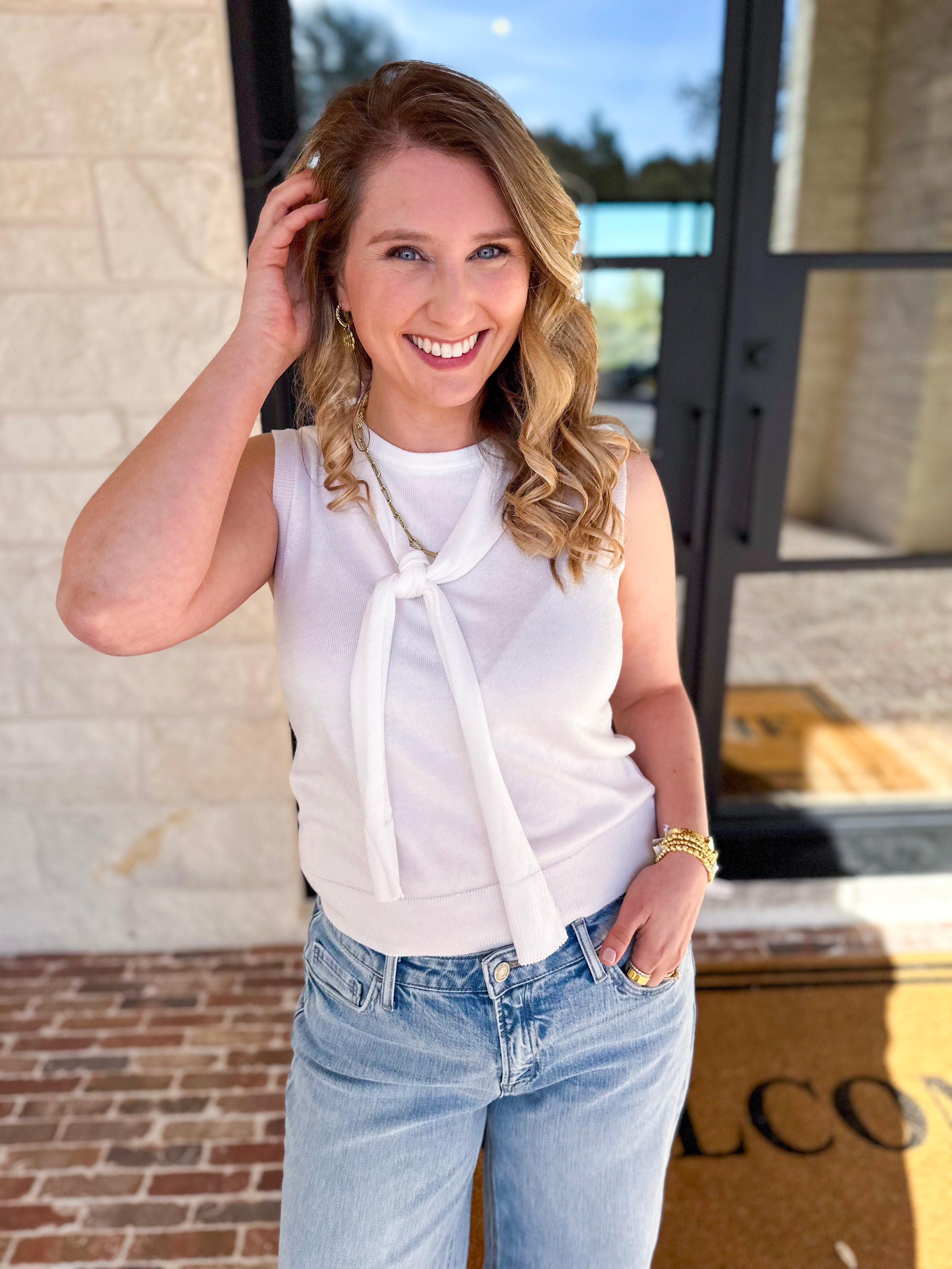 The Country Club Knit Sweater - Ivory-230 Sweaters/Cardis-ENTRO-July & June Women's Fashion Boutique Located in San Antonio, Texas