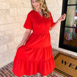 The Carrie Midi Dress - Red-500 Midi-IN FEBRUARY-July & June Women's Fashion Boutique Located in San Antonio, Texas