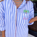 Button Down Cover Up - Ocean Air, Salty Hair-300 Athleisure/Lounge-SHIRALEAH-July & June Women's Fashion Boutique Located in San Antonio, Texas