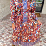 Current Air - Fall Gardens Midi Dress-500 Midi-CURRENT AIR CLOTHING-July & June Women's Fashion Boutique Located in San Antonio, Texas