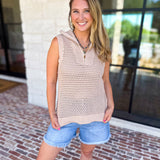 Knit Zip Tank-230 Sweaters/Cardis-FATE-July & June Women's Fashion Boutique Located in San Antonio, Texas