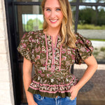 Forevermore Floral Blouse-200 Fashion Blouses-ENTRO-July & June Women's Fashion Boutique Located in San Antonio, Texas