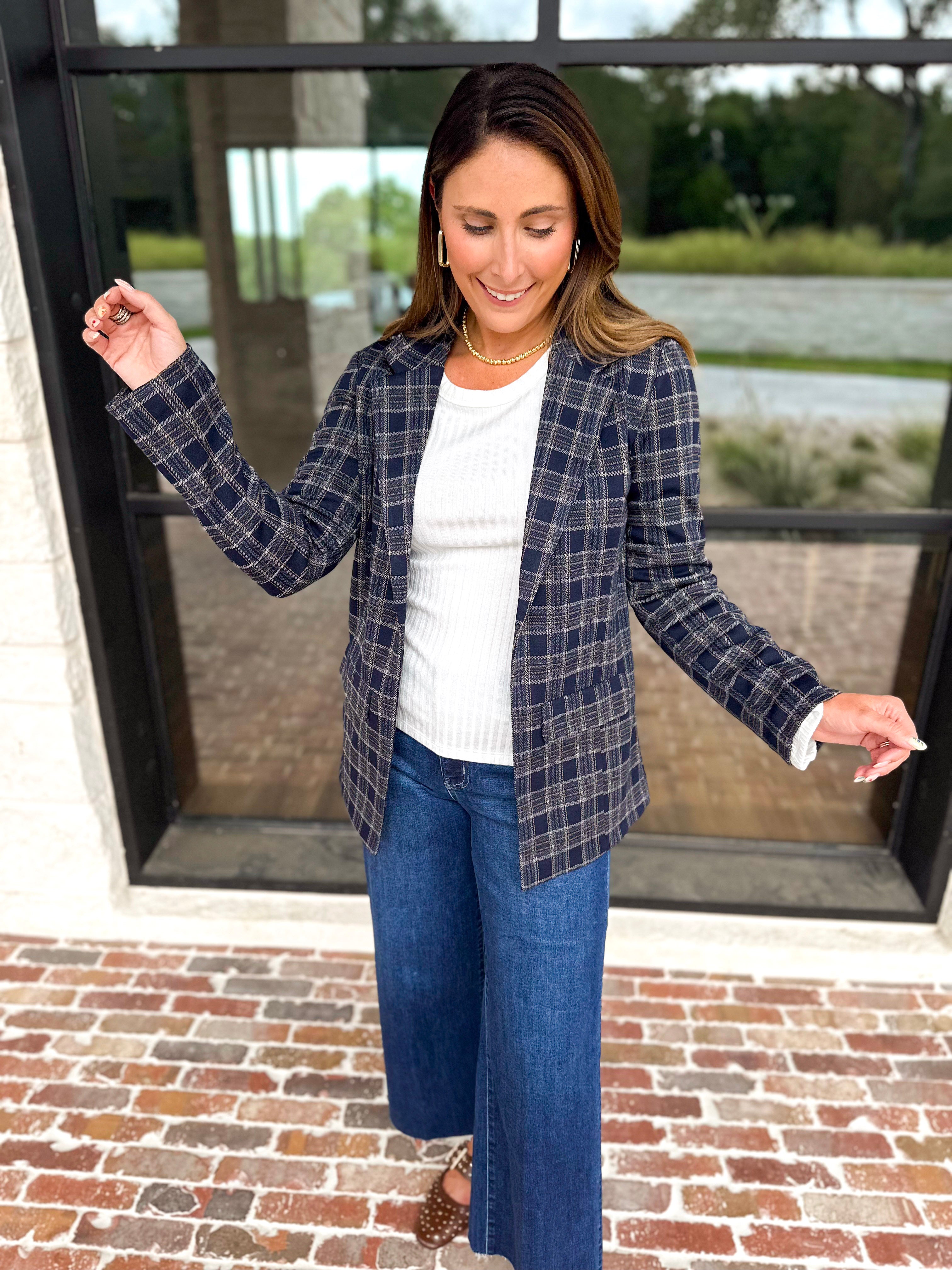 Liverpool - City Life Blazer-600 Outerwear-LIVERPOOL JEANS COMPANY-July & June Women's Fashion Boutique Located in San Antonio, Texas