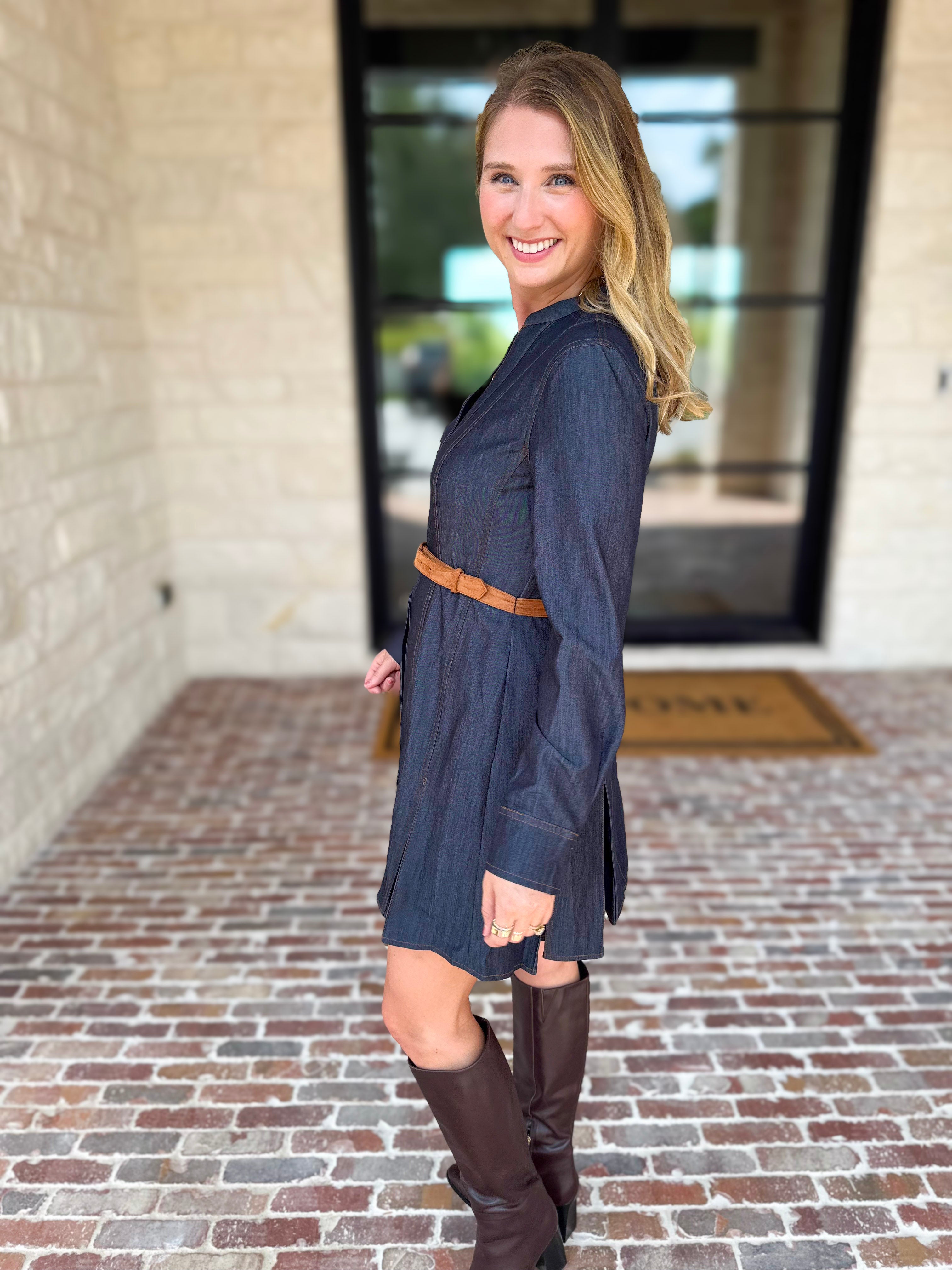 Current Air - Chic Denim Daydream Mini Dress-510 Mini-CURRENT AIR CLOTHING-July & June Women's Fashion Boutique Located in San Antonio, Texas