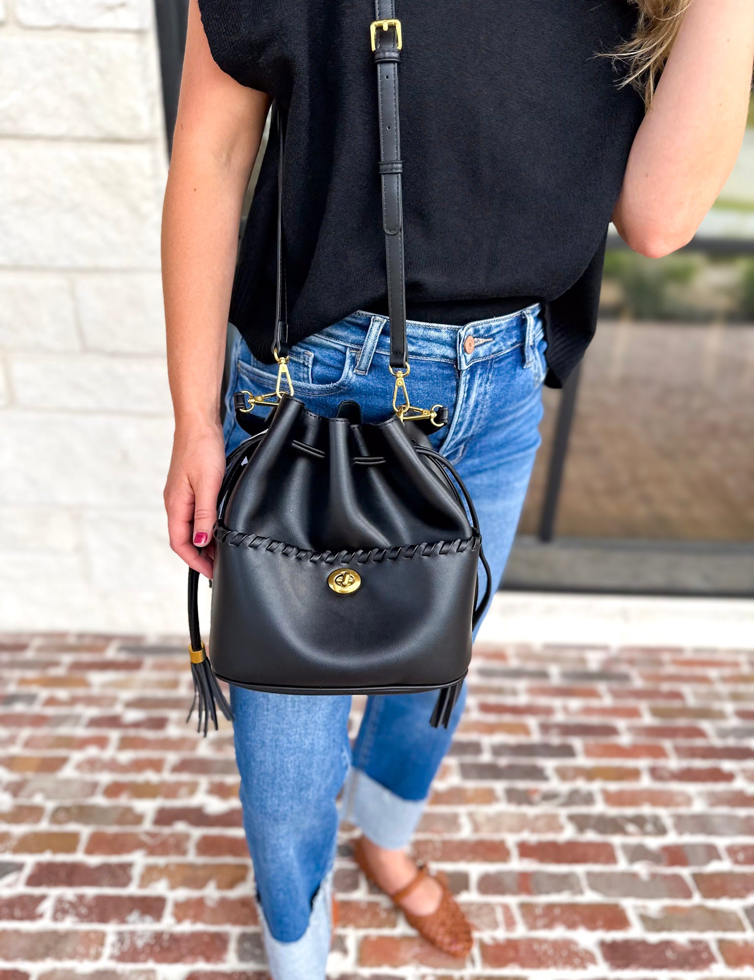 Janae Top Handle Bag - Black-130 Accessories-MELIE BIANCO-July & June Women's Fashion Boutique Located in San Antonio, Texas